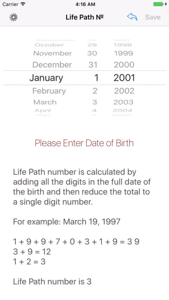 Life Path № - Life Path Number Calculator Screenshots