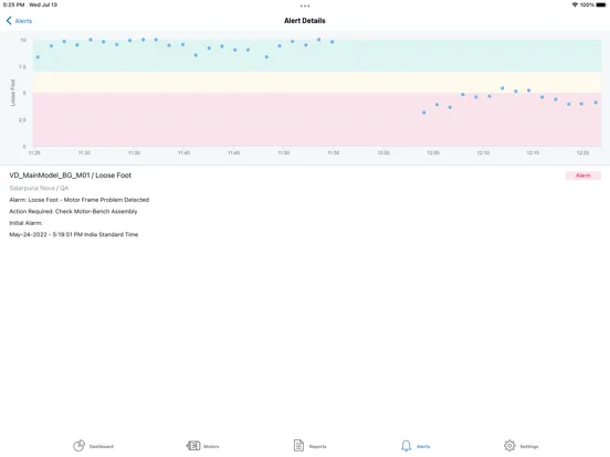Tangkapan layar Hiberi Predictive Motors iPad 