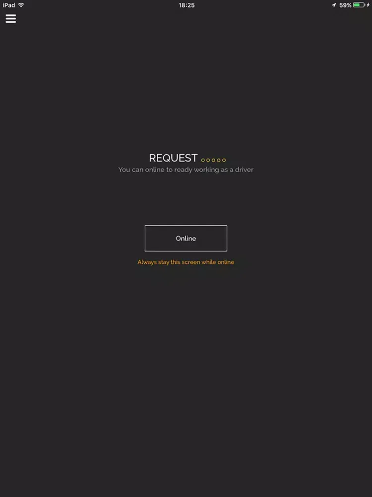Tangkapan layar HiCom Taxi iPad 