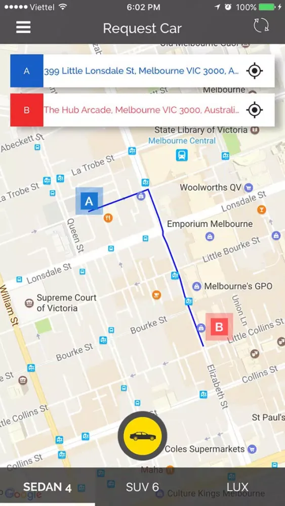 Tangkapan layar HiCom Taxi