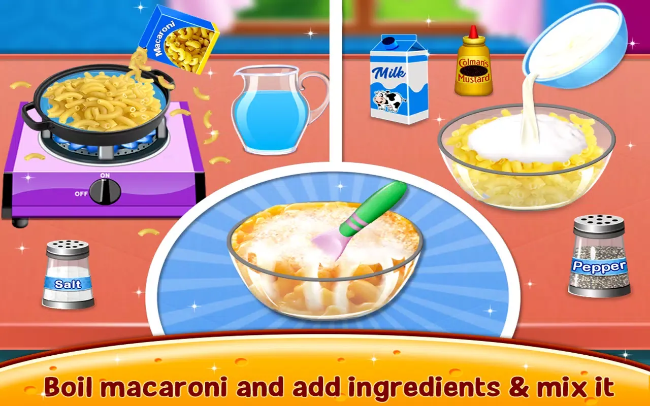 ภาพหน้าจอของ Mac and Cheese Maker Game