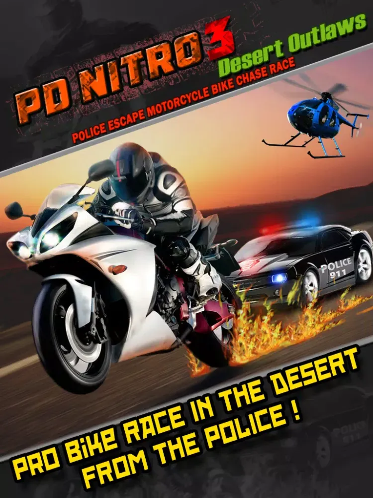 A Desert Outlaw Bike Race Police Chase : PD Nitro 3 iPad  سکرین شاٹس