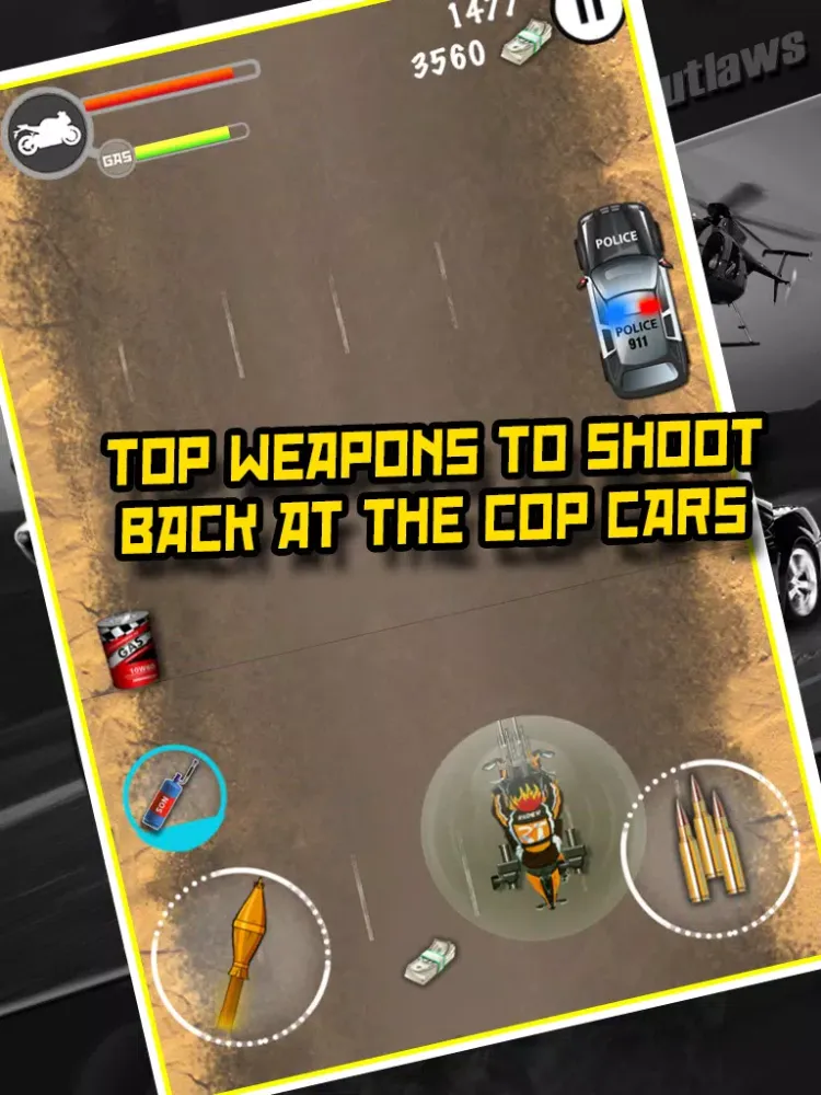A Desert Outlaw Bike Race Police Chase : PD Nitro 3 iPad  سکرین شاٹس