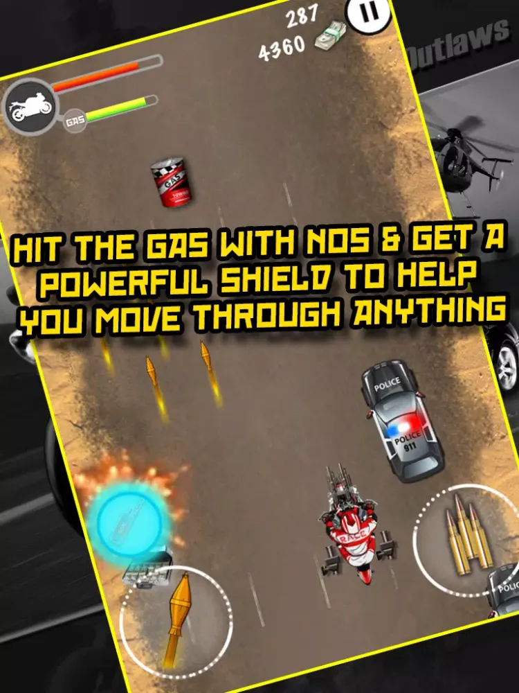 A Desert Outlaw Bike Race Police Chase : PD Nitro 3 iPad  سکرین شاٹس