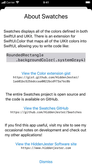 Dev Swatches Screenshots