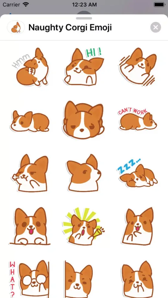 Скриншоты Naughty Corgi Emoji