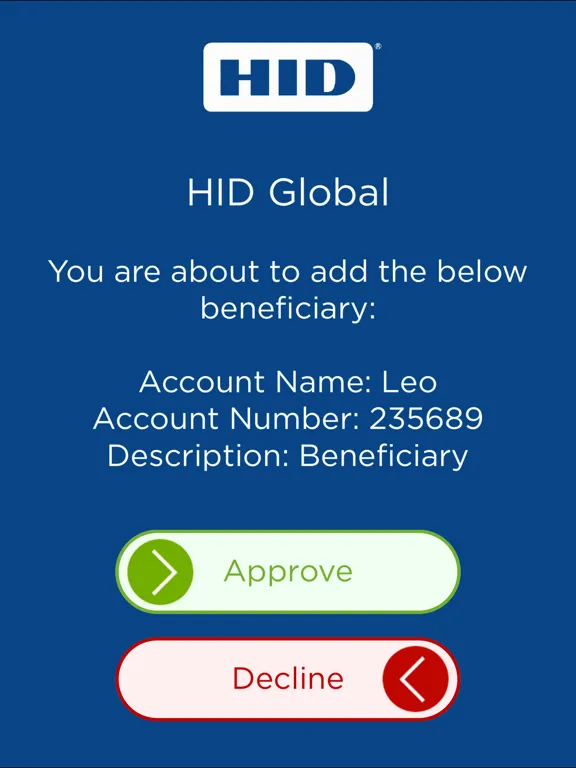 HID Approve iPad  स्क्रीनशॉट
