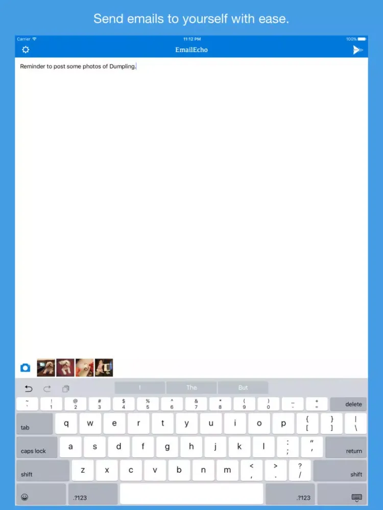 EmailEcho - Send emails to yourself with ease iPad 应用截图