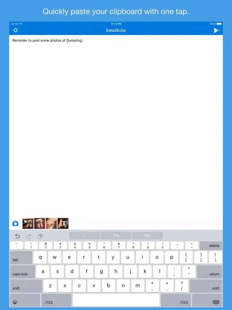 EmailEcho - Send emails to yourself with ease iPad 应用截图
