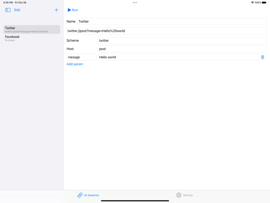 Deeplink Buddy iPad  স্ক্রিনশট
