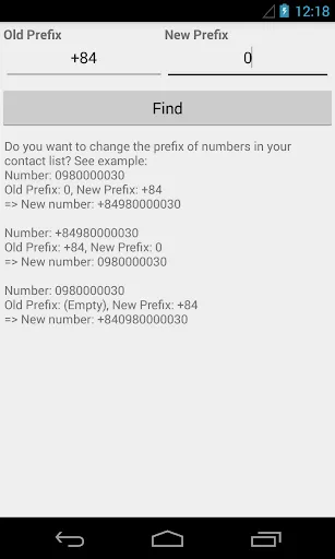 Capturas de tela do Edit Prefix Number