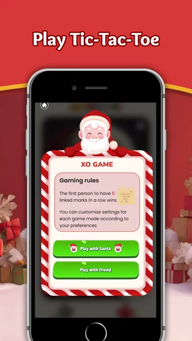 Capturas de tela do My talking Santa, tic tac toe