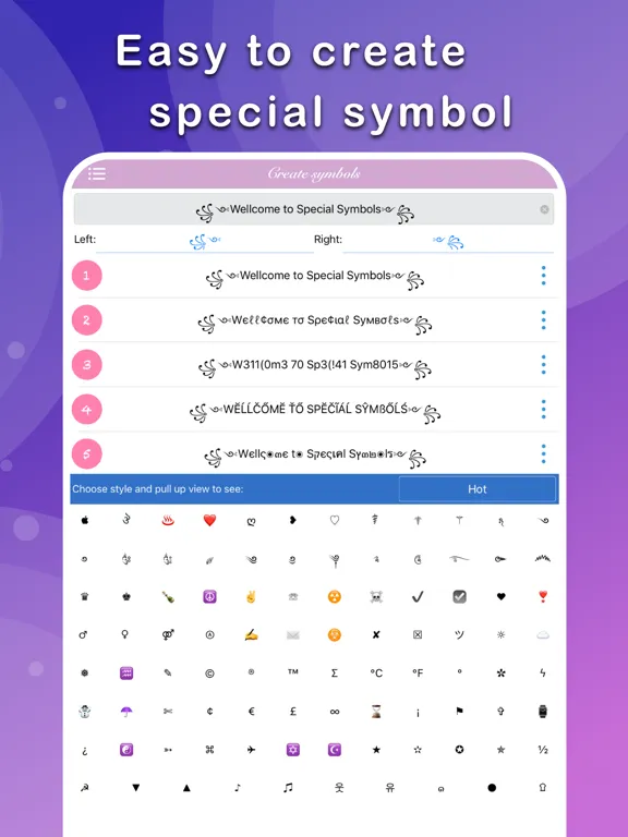 ภาพหน้าจอของ Special Symbols iPad 