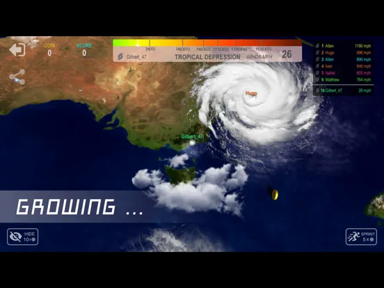 ภาพหน้าจอของ Hurricane.io iPad 