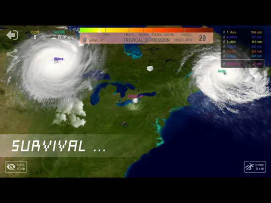 ภาพหน้าจอของ Hurricane.io iPad 