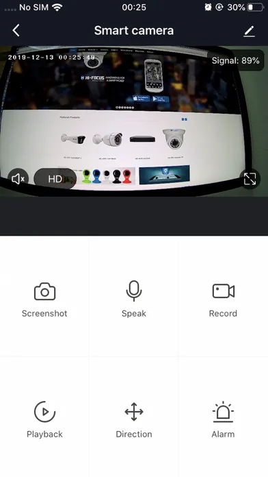 Capturas de tela do HF SMART VIEW