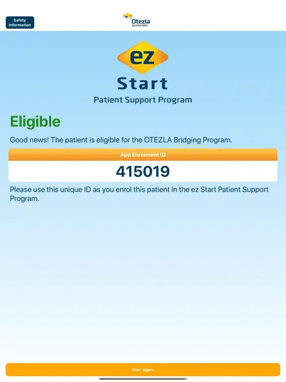 Ảnh chụp màn hình của ez Start Bridging Program iPad 