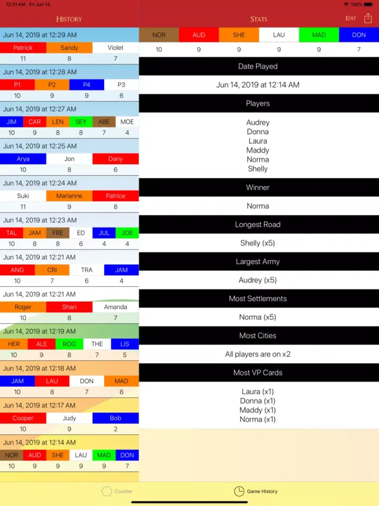 Hex Counter - Catan scores iPad  Ekran Görüntüleri