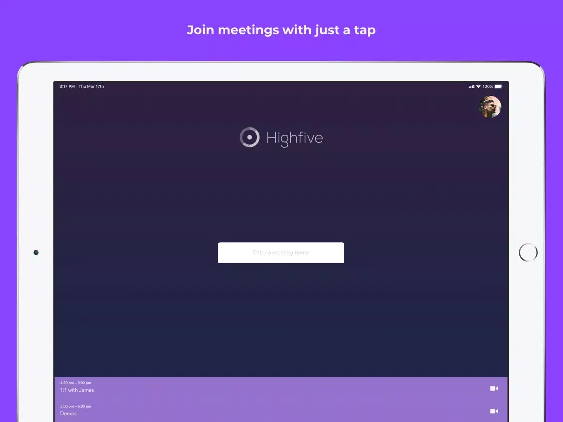 Capturas de tela do Highfive Video Conferencing iPad 