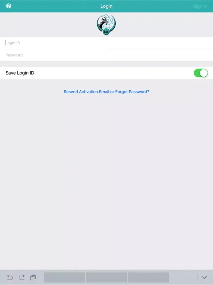 Tangkapan layar BJE Pay Portal iPad 