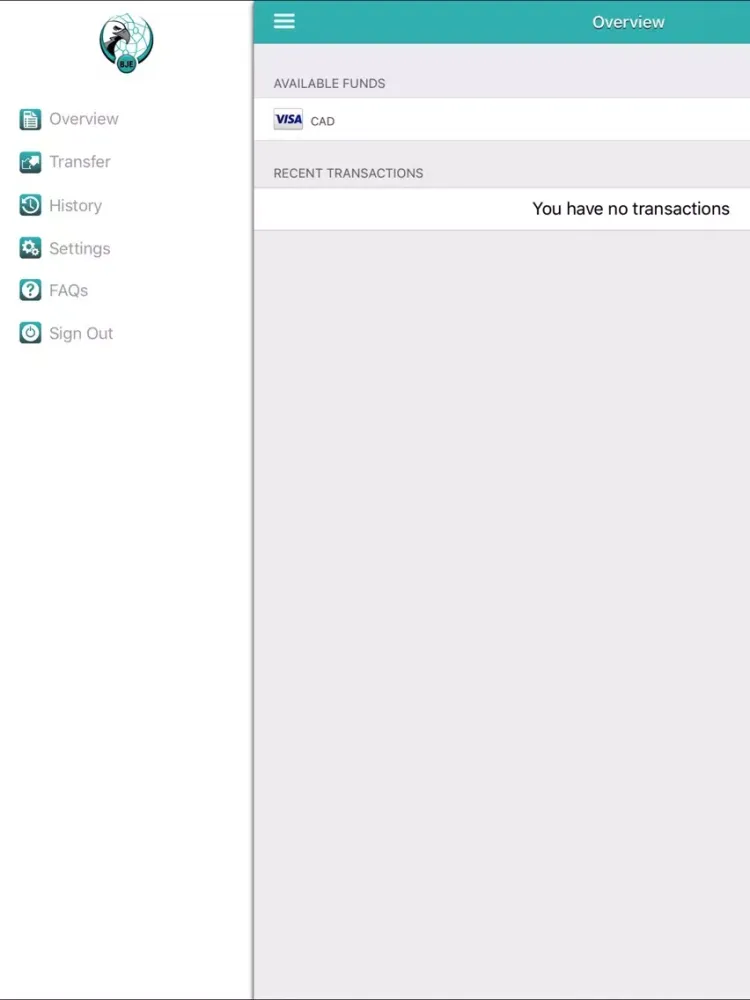 Tangkapan layar BJE Pay Portal iPad 