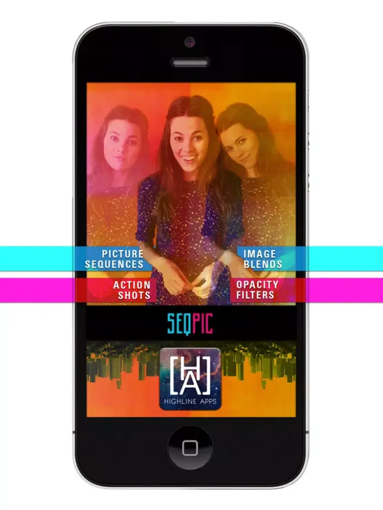 Zrzuty ekranu Seq Pic - Blends & Edits Sequence of Photos: Terrific filters Phenomenal backgrounds Multiple eraser functions iPad 