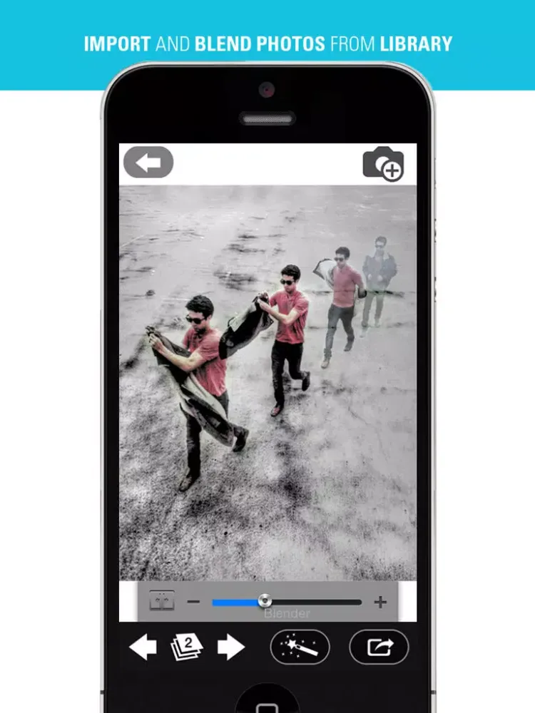 Zrzuty ekranu Seq Pic - Blends & Edits Sequence of Photos: Terrific filters Phenomenal backgrounds Multiple eraser functions iPad 