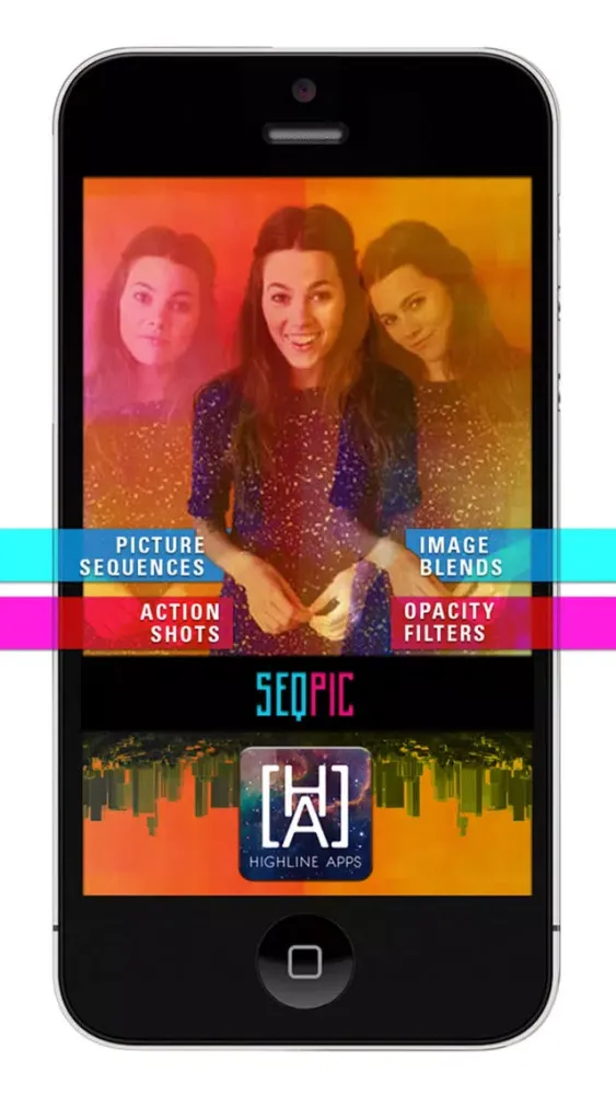 Zrzuty ekranu Seq Pic - Blends & Edits Sequence of Photos: Terrific filters Phenomenal backgrounds Multiple eraser functions