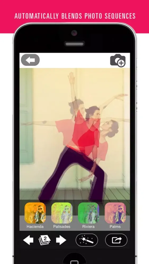 Zrzuty ekranu Seq Pic - Blends & Edits Sequence of Photos: Terrific filters Phenomenal backgrounds Multiple eraser functions