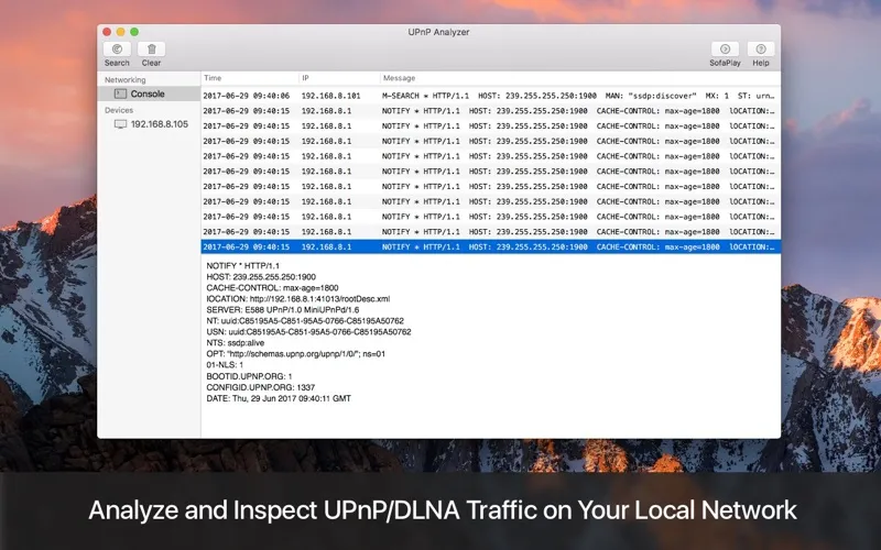 Скриншоты UPnP Analyzer