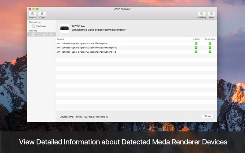 Скриншоты UPnP Analyzer