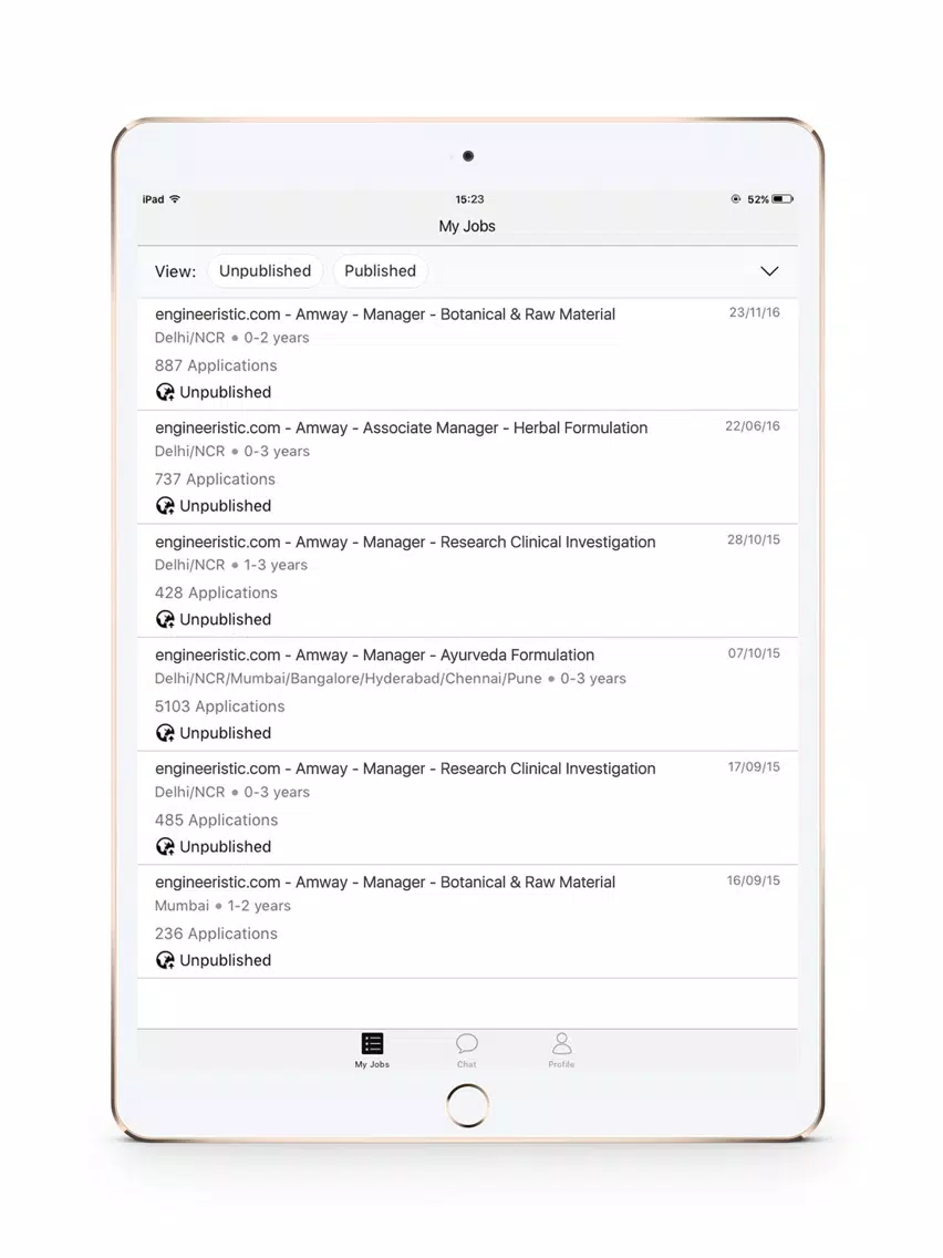 Capturas de pantalla de engineeristic Recruiter iPad 