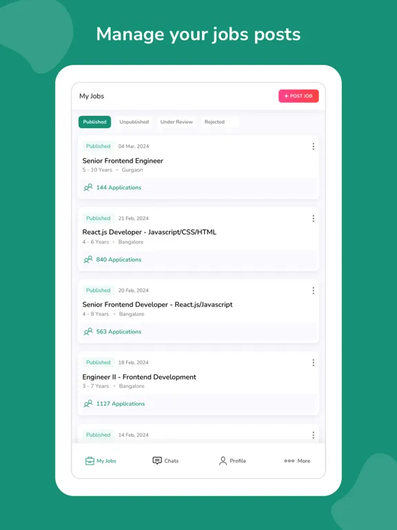 Screenshot di hirist for Recruiters iPad 
