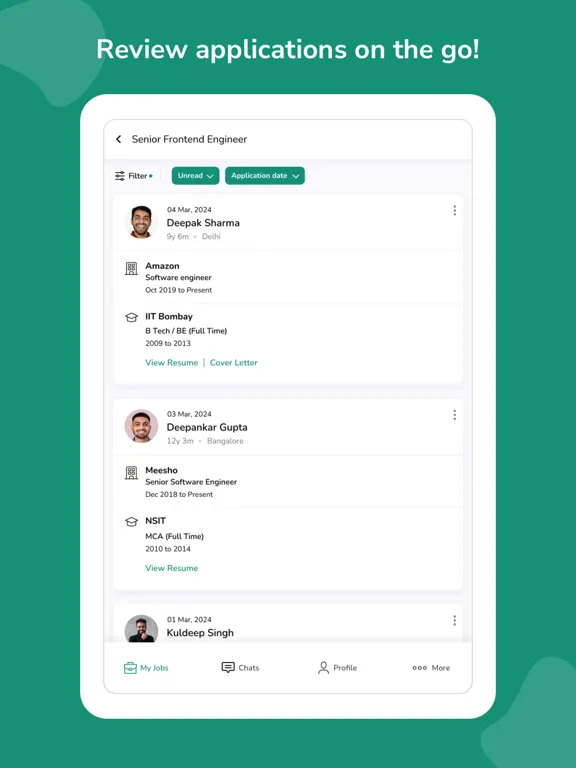 Screenshot di hirist for Recruiters iPad 