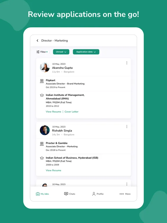 تصاویر iimjobs for Recruiters iPad 