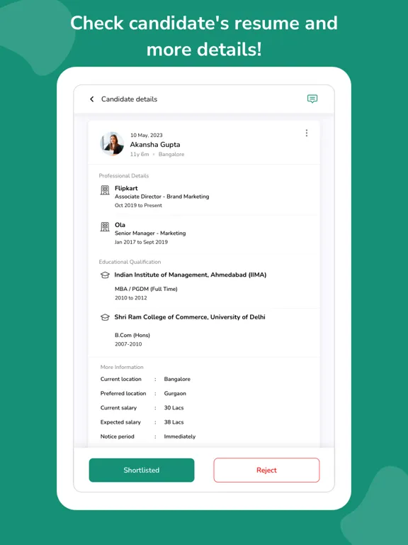 تصاویر iimjobs for Recruiters iPad 