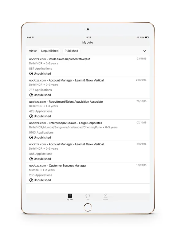 updazz Recruiter iPad  سکرین شاٹس
