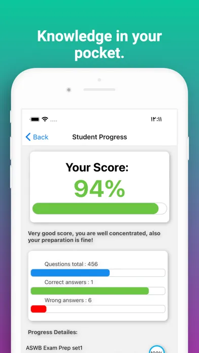 Tangkapan skrin ASWB MCQ Pro Exam Quizzer Bank