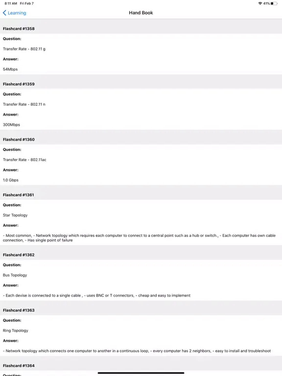 Capturas de pantalla de CompTIA Network+ Exam Prep iPad 