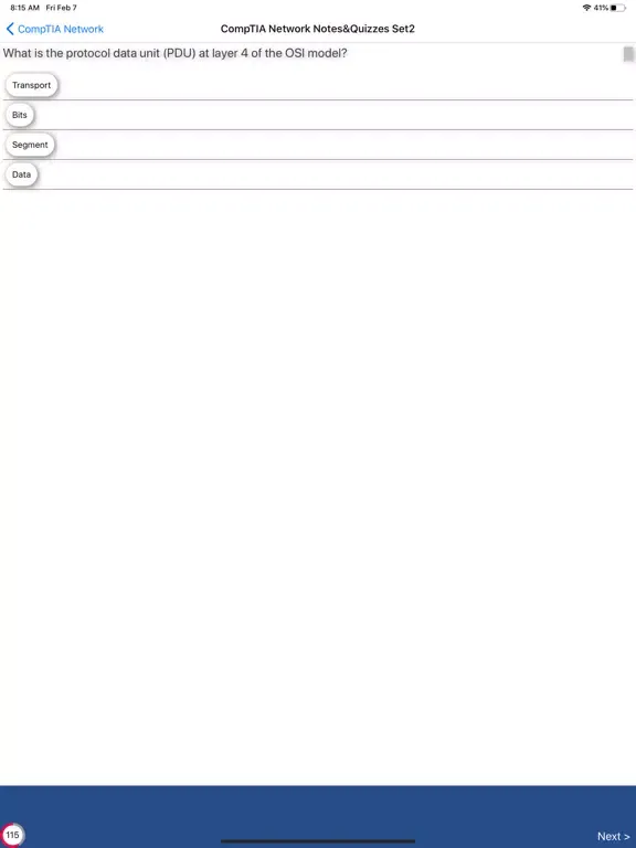 Capturas de pantalla de CompTIA Network+ Exam Prep iPad 