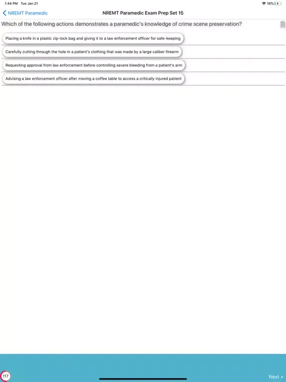 Capturas de tela do NREMT Paramedic Exam Review iPad 