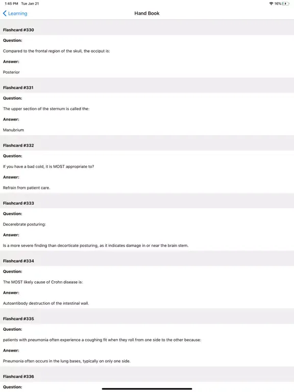 Capturas de tela do NREMT Paramedic Exam Review iPad 
