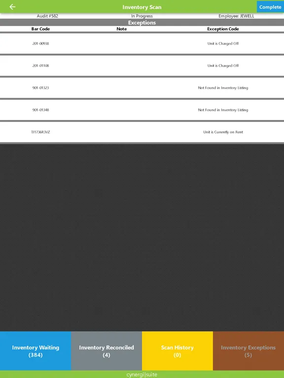 Cynergi Inventory Audit iPad 应用截图