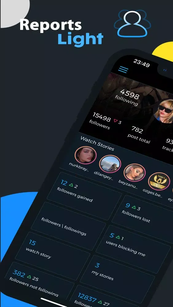 Tangkapan layar Reports+ Light For Instagram