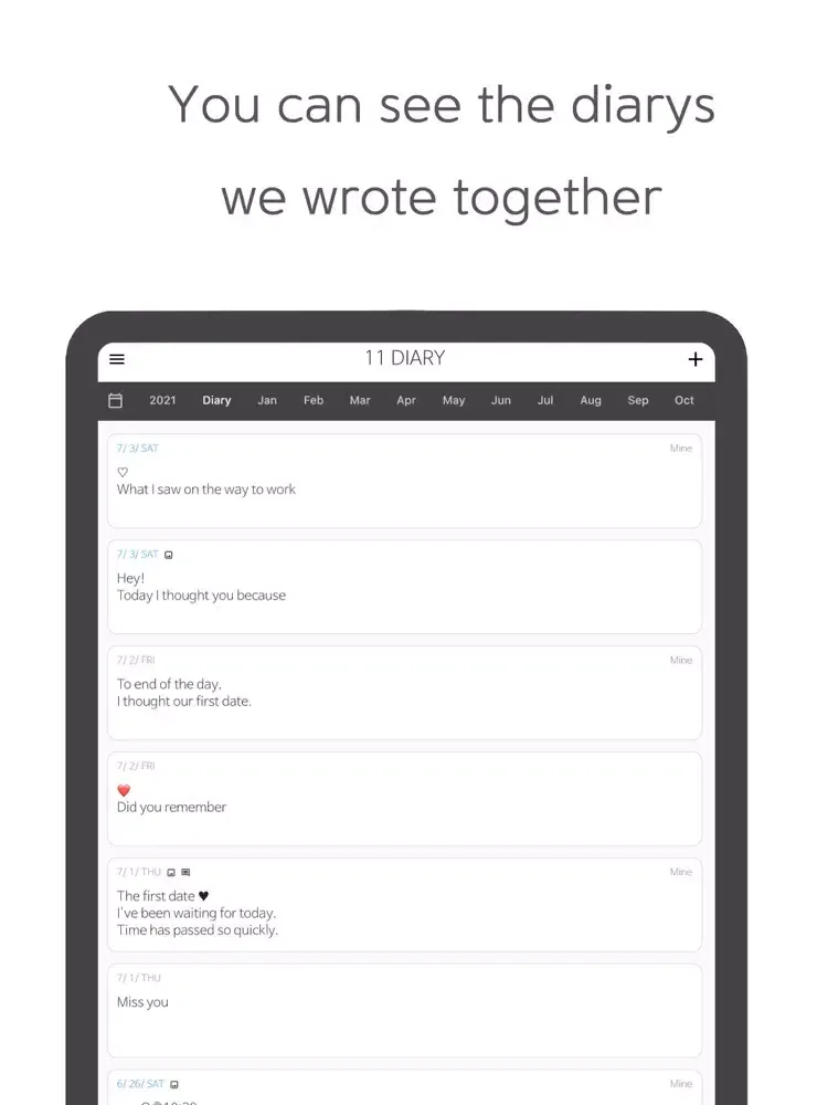 Captures d'écran de 11 DIARY - Simple Couple Diary iPad 
