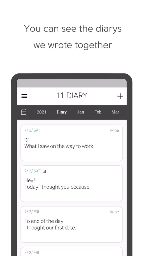 Captures d'écran de 11 DIARY - Simple Couple Diary