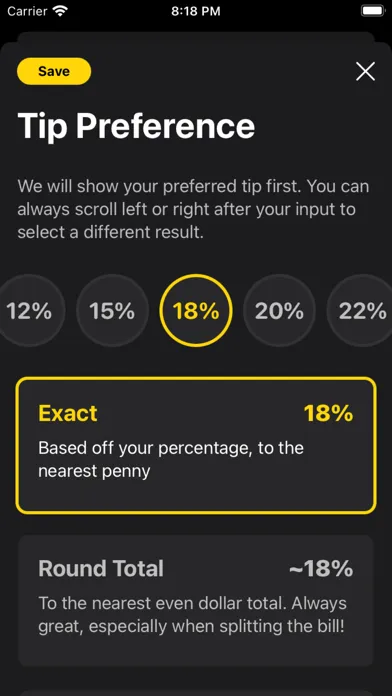 ภาพหน้าจอของ Calc: Tip Calculator