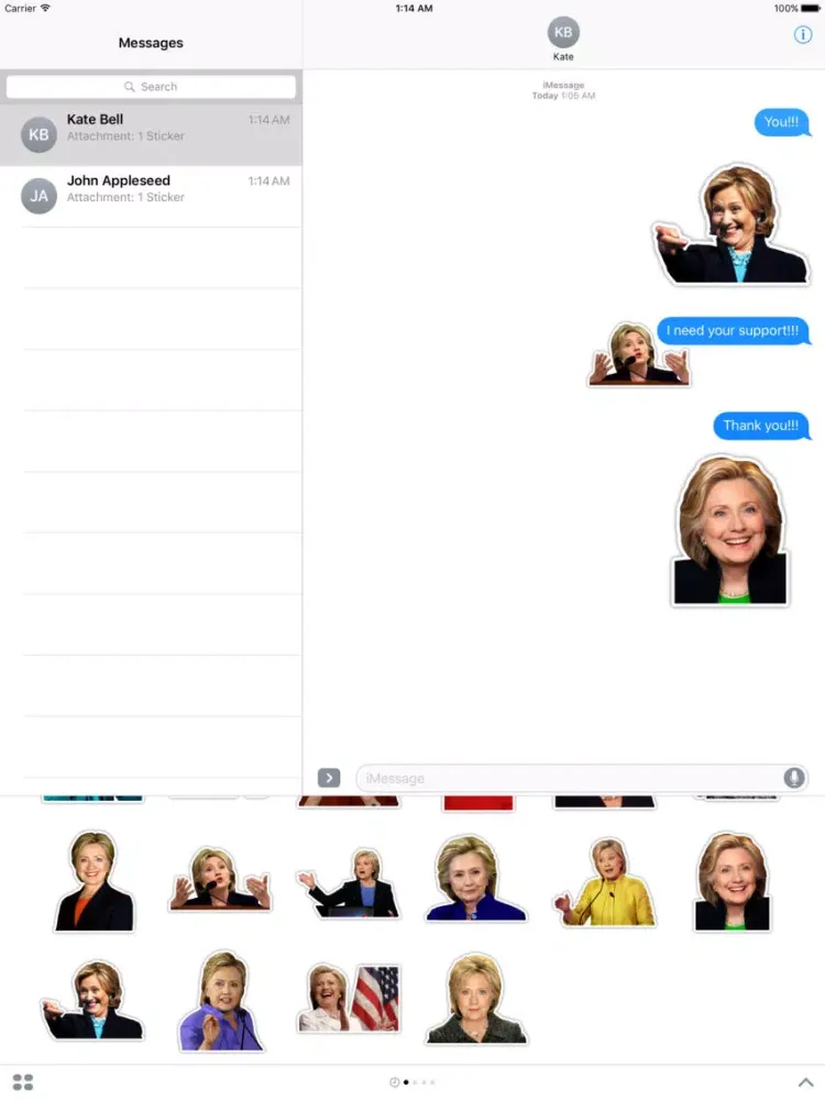 HILLARY CLINTON STICKERS - USA ELECTION SUPPORT iPad  Ekran Görüntüleri