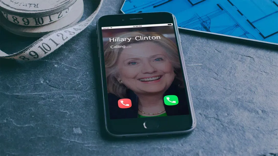 Capturas de tela do Hillary Prank Call: Fake Call simulator