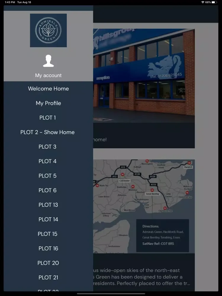 Tangkapan skrin Hills Building Group iPad 